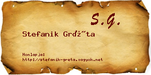 Stefanik Gréta névjegykártya